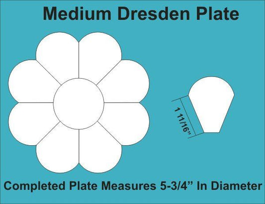 5-3/4" 8 Petal Medium Dresden Plates