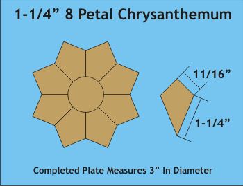 1-1/4" 8 Petal Chrysanthemums