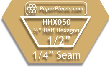 1/2" Half Hexagons