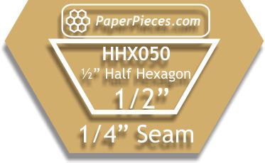 1/2" Half Hexagons