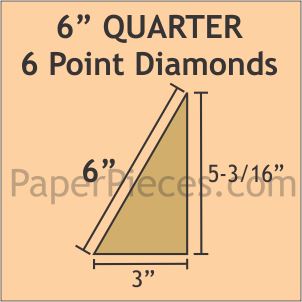 6" Quarter 6 Point Diamonds