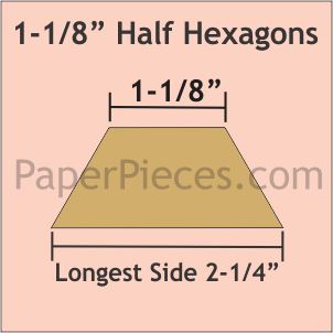 1-1/8" Half Hexagons