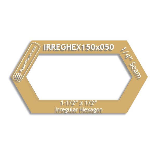 1-1/2" x 1/2" Irregular Hexagon