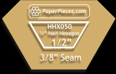 1/2" Half Hexagons