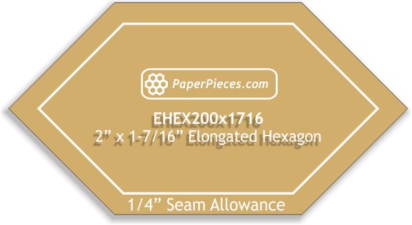 2" x 1-7/16" Elongated Hexagon