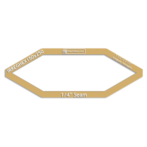 1-1/2" x 2-1/2" Irregular Hexagon