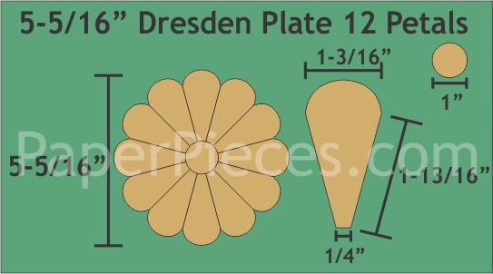 5-5/16" 12 Petal Dresdens