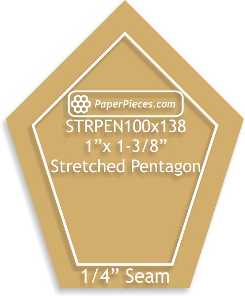 1" x 1-3/8" Stretched Pentagons