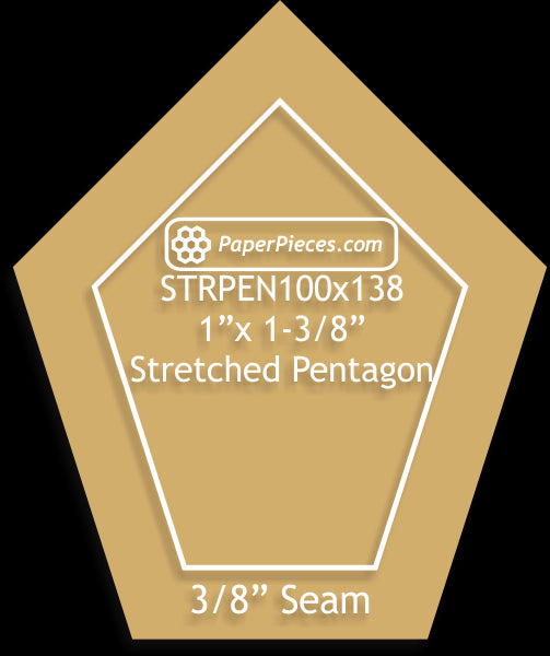 1" x 1-3/8" Stretched Pentagons