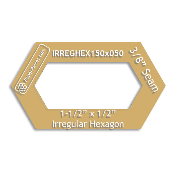 1-1/2" x 1/2" Irregular Hexagon