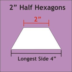 2" Half Hexagons