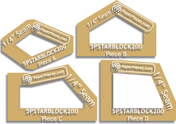 2" 5 Point Star Blocks