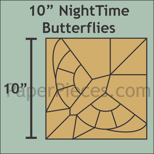 10" Nighttime Butterflies Complete Blocks