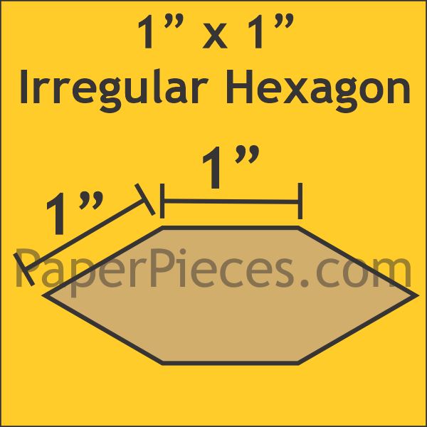 1" x 1" Irregular Hexagon