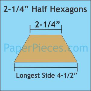 2-1/4" Half Hexagons