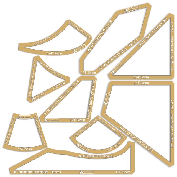 10" Nighttime Butterflies Complete Blocks