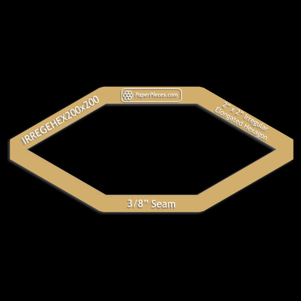 2" x 2" Irregular Elongated Hexagon