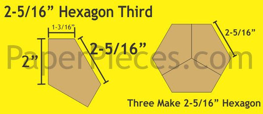 2-5/16" Hexagon Thirds