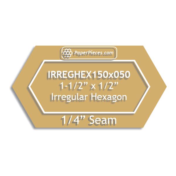 1-1/2" x 1/2" Irregular Hexagon