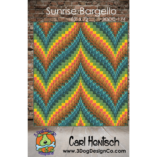 Sunrise Bargello Pattern by Carl Hentsch of 3 Dog Design Co.