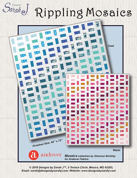 Rippling Mosaics - Cool and Warm Pattern by Sarah J Maxwell