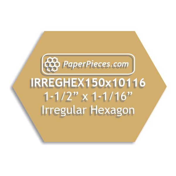 1-1/2" x 1-1/16" Irregular Hexagon