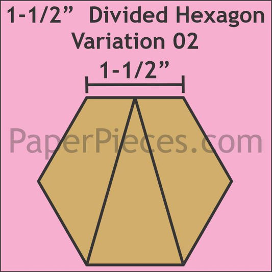 1-1/2" Divided Hexagon Variation 02