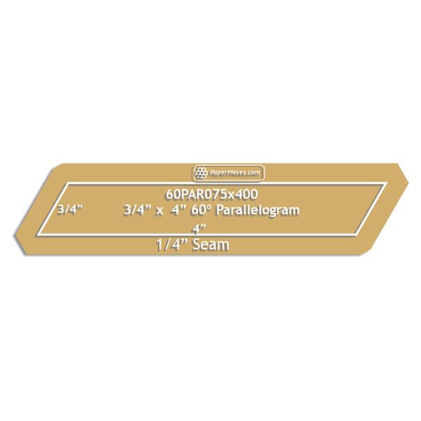 3/4" x 4" 60 Degree Parallelogram