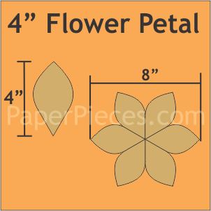 4 Flowers Petal Paper Pieces