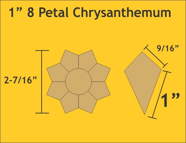 1" 8 Petal Chrysanthemums