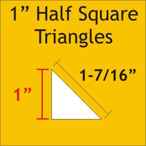 1" Half Square Triangles