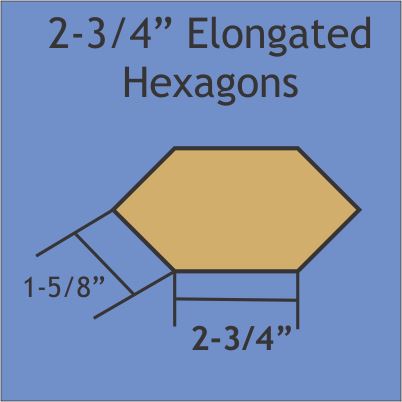 2-3/4" Elongated Hexagon