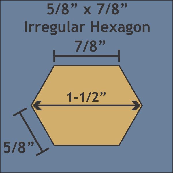 5/8" x 7/8" Irregular Hexagons
