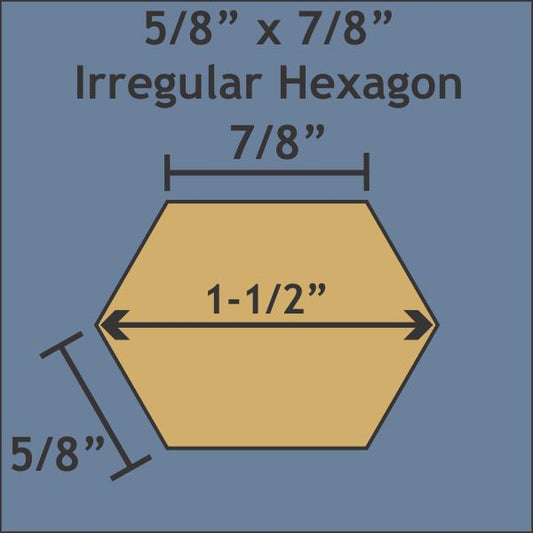 5/8" x 7/8" Irregular Hexagons