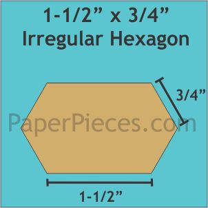 1-1/2" x 3/4" Irregular Hexagon