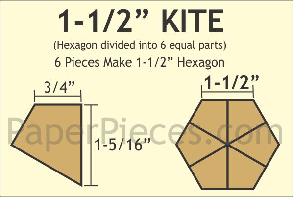 1-1/2" Hexagon Kites