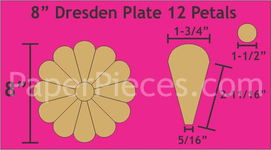 8" 12 Petal Dresdens