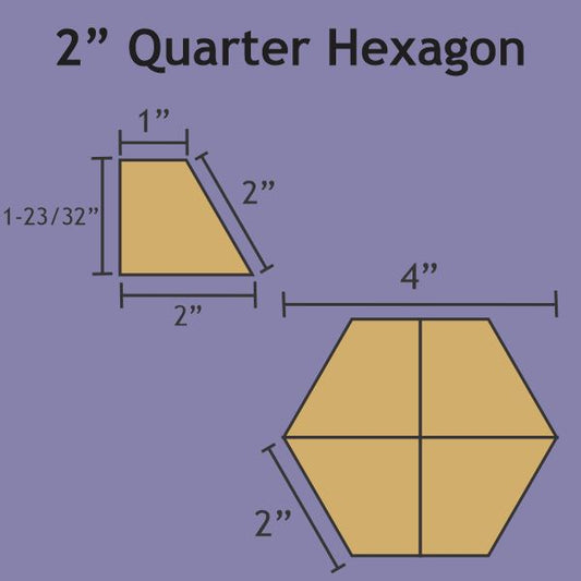 2" Quarter Hexagon