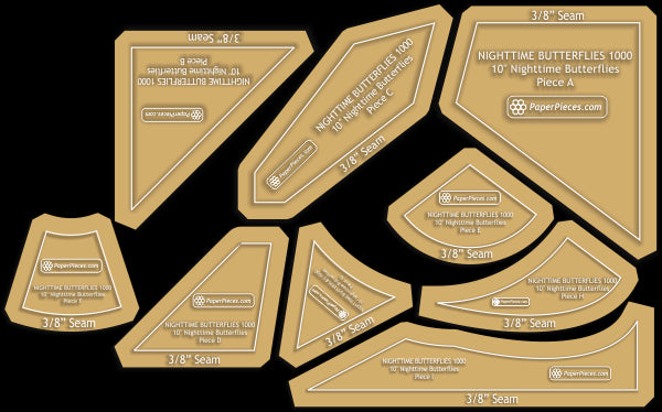 10" Nighttime Butterflies Complete Blocks