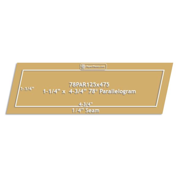 1-1/4" x 4-3/4" 78 Degree Parallelogram