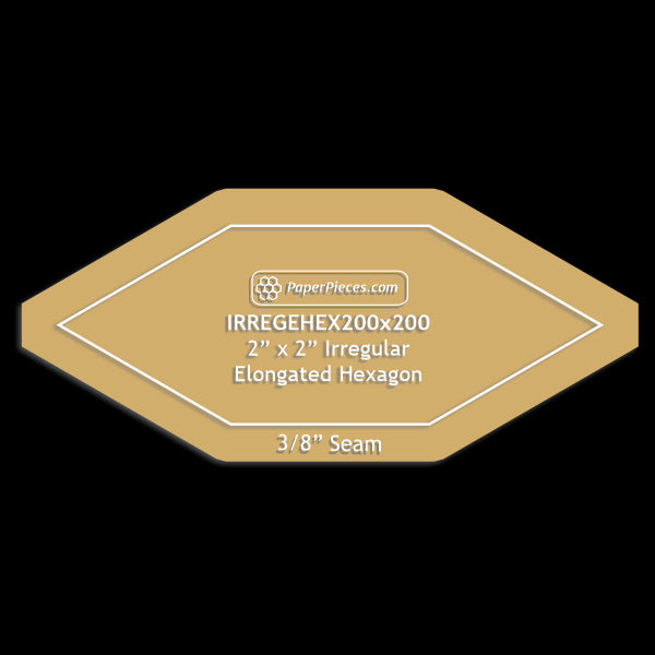 2" x 2" Irregular Elongated Hexagon