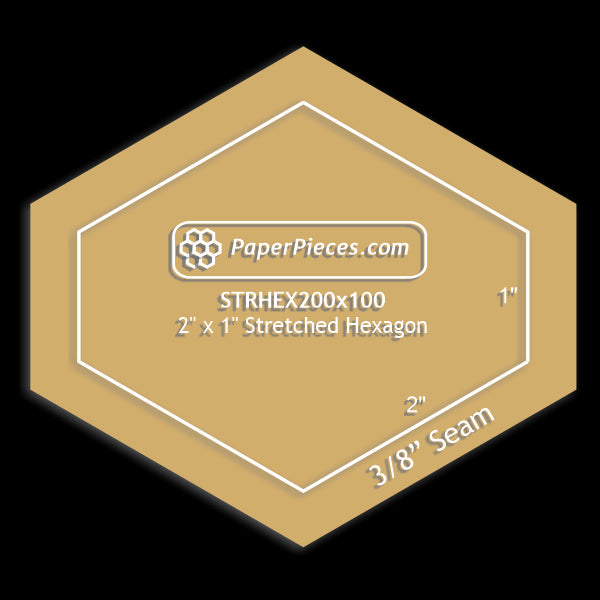 2" x 1" Stretched Hexagon