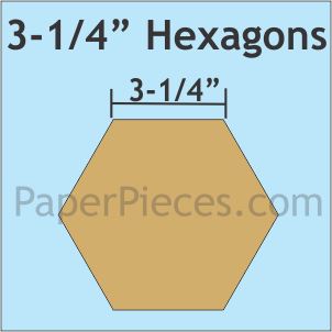 1/4 Thick Acrylic Hexagon Quilting Template (Choice of Sizes) measured P  to P