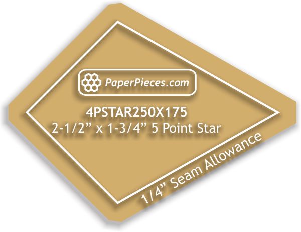 2-1/2" x 1-3/4" 4 Point Star