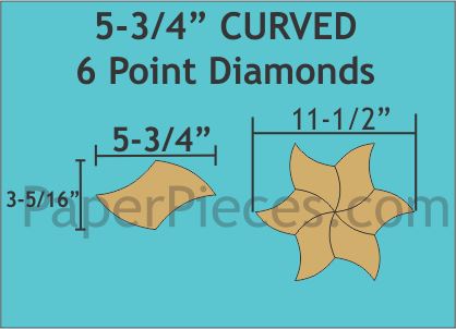 5-3/4" Curved 6 Point Diamonds