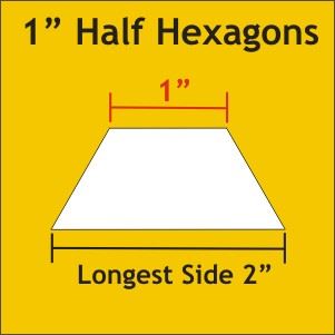 1" Half Hexagons