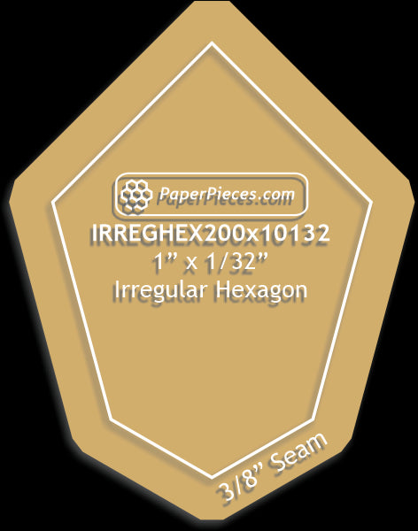 2" x 1-1/32" Irregular Hexagon