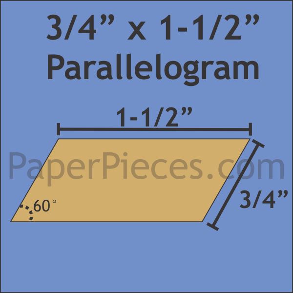 3/4" x 1-1/2" 60 Degree Parallelograms