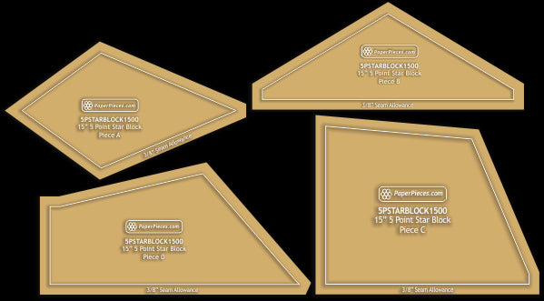 15" 5 Point Star Block