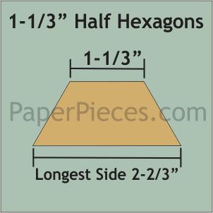 1-1/3" Half Hexagon